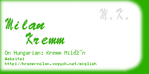 milan kremm business card